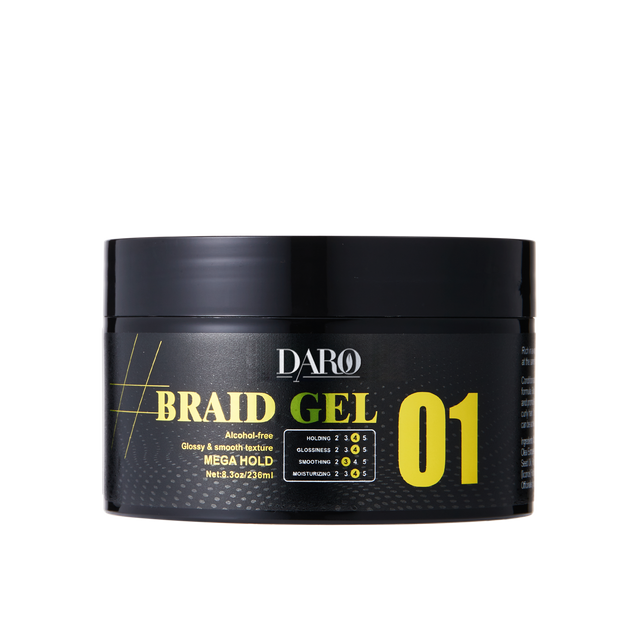 Gel de tressage soigné sans frisottis personnalisé de marque privée Gel Loc à forte tenue Conditionnement Gel de tresse de cheveux brillant et durable avec logo